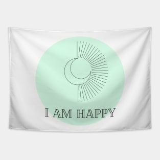 Affirmation Collection - I Am Happy (Green) Tapestry