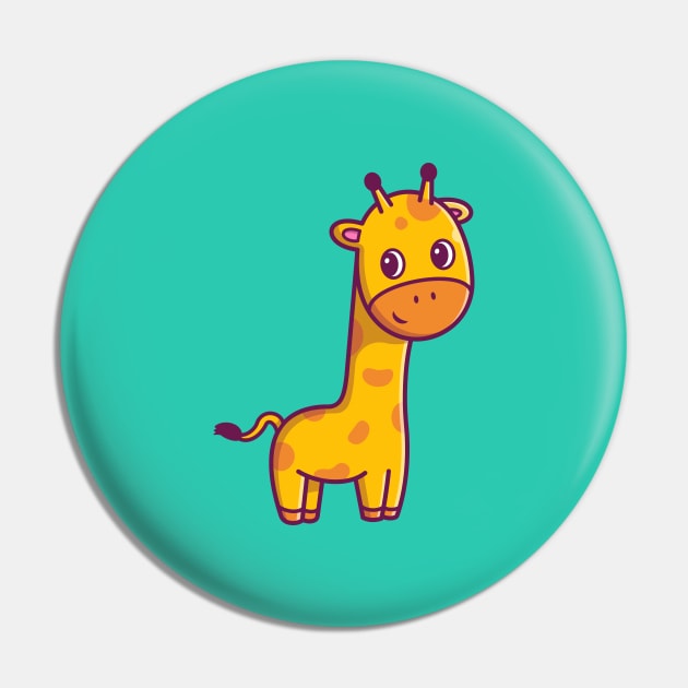 Cute Giraffe Standing Cartoon Pin by Catalyst Labs