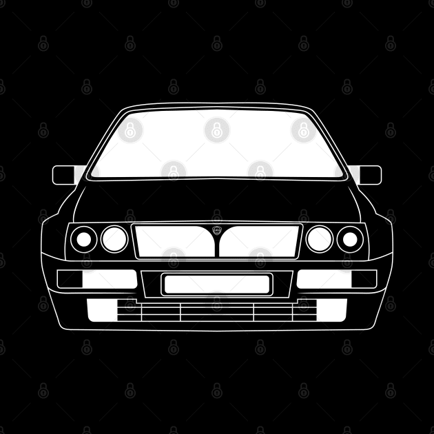 Lancia Delta Integrale White Outline by kindacoolbutnotreally