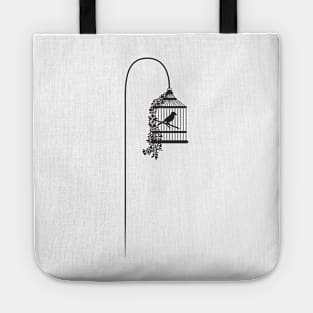 Bird on a pole Tote