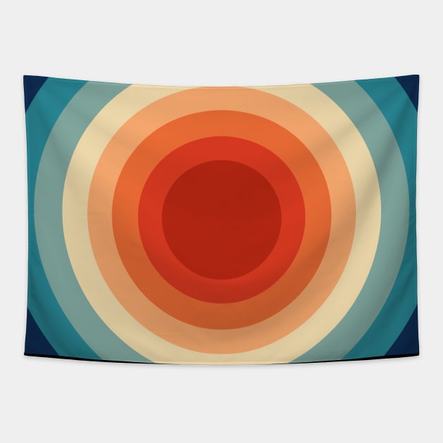 60s Vibe Concentric Circles Tapestry by RockettGraph1cs