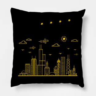 The Scene (Slateless) Chicago Skyline Pillow