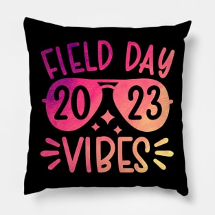 Colorful Field Day Vibes 2023 Funny Field Day Vibes Teacher Pillow