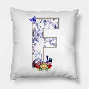 Name Initial Letter F and Fairy Wren Pillow