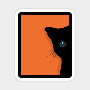 Shy Black Cat Magnet