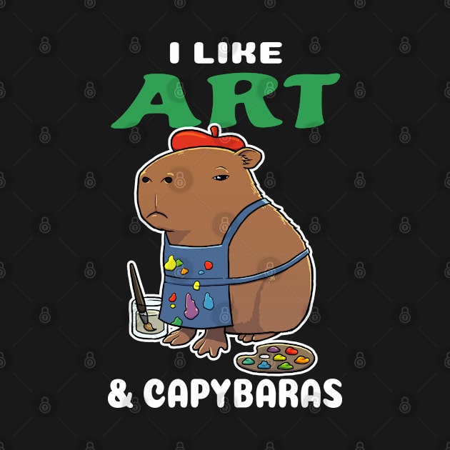 I Like Art and Capybaras Cartoon by capydays