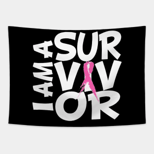I am a survivor - white text Tapestry