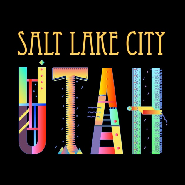 Salt Lake City Utah, fun, funky colorful design by jdunster