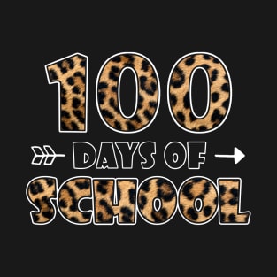 Cute Leopard 100 Days Of School Boys Girls Kids T-Shirt
