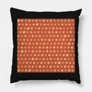 Watercolor dot to dot in orange and cream Pillow