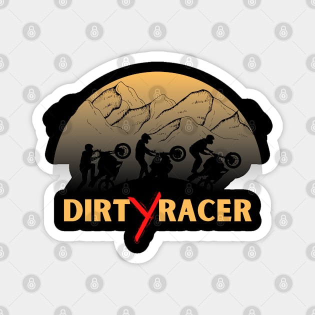 Dirt Racer Sports Biker Graphic Design Magnet by Abeer Ahmad