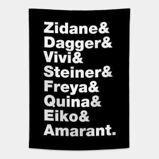 Final Fantasy 9 Characters (White Text) Tapestry