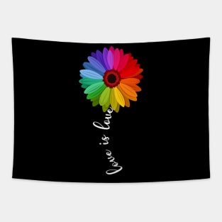 Love Is Love Love Daisy LGBT Rainbow Gay Lesbian Shirt Tapestry