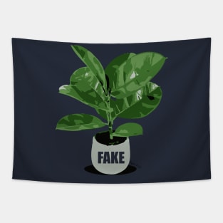 Fake Chinese rubber plant for a Green plastic watering Can - Original illustration by FOGS Tapestry