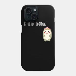 I do bite. cute 3 (White frame) Phone Case