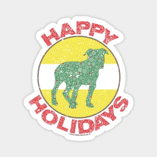 Happy Holidays Pitbull Circle Design Magnet