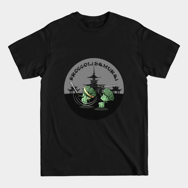 Discover Funny Food Broccoli Samurai Cartoon Novelty Graphic - Funny Food Humor - T-Shirt