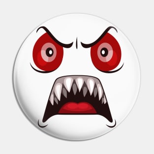 Very very angry face Pin