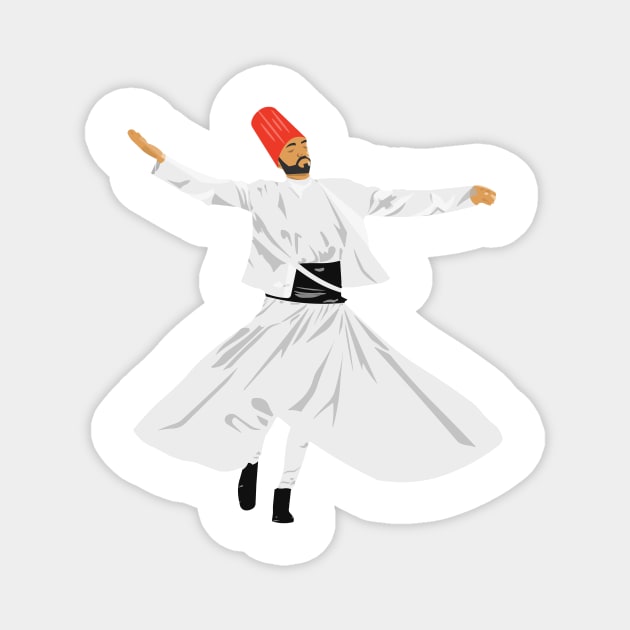 Sufi Dervish Whirling Art Magnet by boholoc0