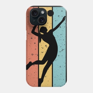 Volleyball Spiker in Silhouette Beautiful Vintage Colorful Background Phone Case