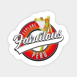 Explore Fabulous Peru retro logo. Magnet