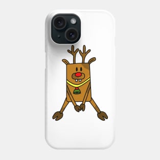 Cute Funny Deer with a Red nose Phone Case