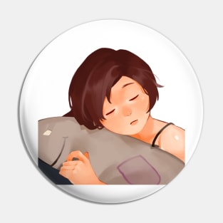 Short Hair Anime Girl Sleep Pin