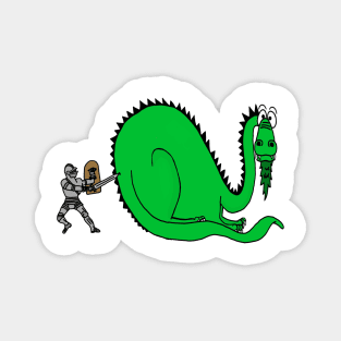 Funny Knight and Dragon Magnet