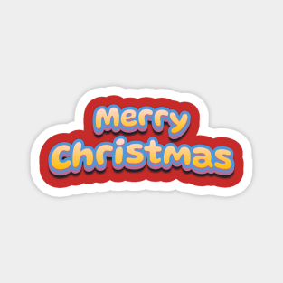 Merry Christmas Cute 3D Text Magnet