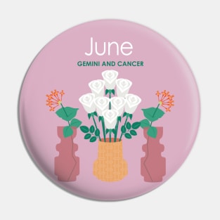 June Birth Flowers Pin