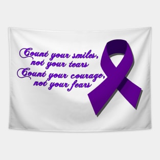 Count Your Smiles Purple Awareness Ribbon Tapestry