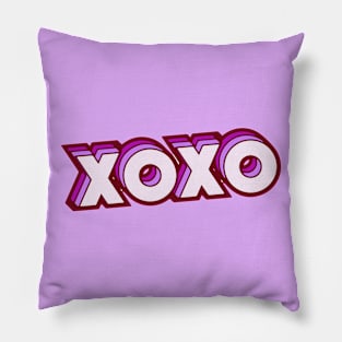 Retro XOXO Word Art with Stripes Pillow