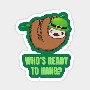 Green Sloth St. Patrick's Day Magnet