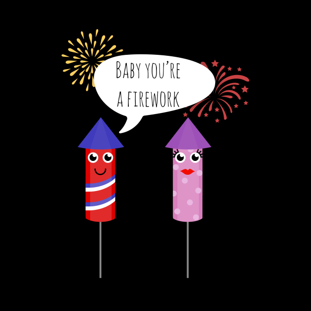 'Baby You're A Firework' Fireworks Tapestry TeePublic