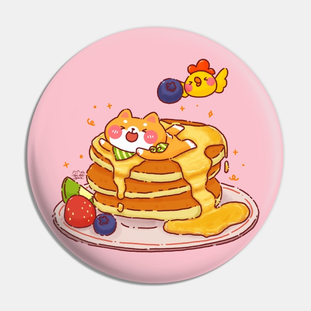 Shiba Inu Pancake Pin by Nas.ArtSpace