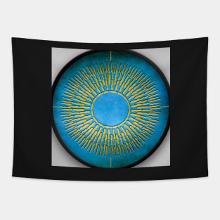 golden sun on  blue sky Tapestry