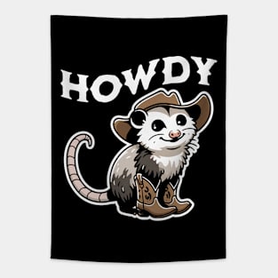 Howdy Opossum Western Cowboy Hat Cute Animal Tapestry