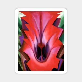 High Resolution Inside Red Canna by Georgia O'Keeffe Magnet