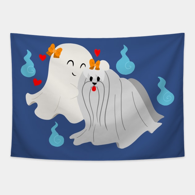 Ghost Maltese Tapestry by saradaboru