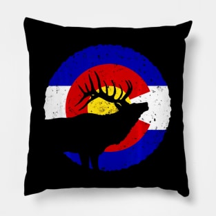 Colorado Elk Hunting Shirt CO State Flag Hunter Pillow