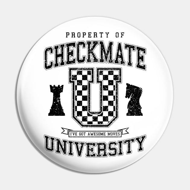 Checkmate University Vintage College Varsity Chess Player Pin by Grandeduc