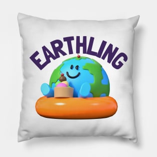 Earthling Loving Summer - A Design for a Cute and Fun Pillow