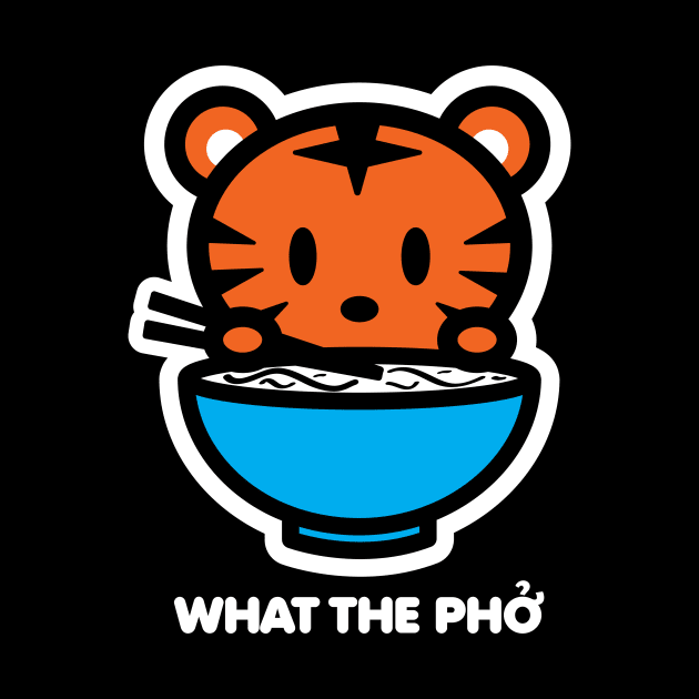 Tiger Lion What The Pho Ramen Noodles Food Animal Lover Cute Bambu Brand by Bambu