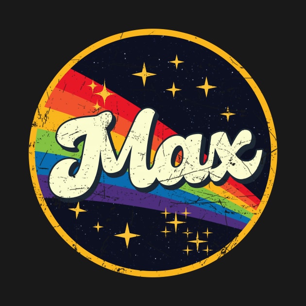 Max // Rainbow In Space Vintage Grunge-Style by LMW Art