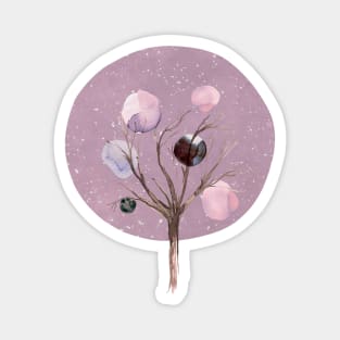 tree sun moon pink Magnet