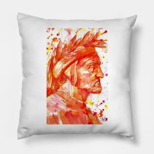 DANTE ALIGHIERI - after RAPHAEL - watercolor portrait Pillow