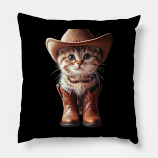 Adorable cowboy kitty Pillow