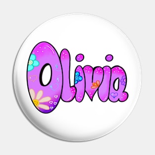Olivia girls first name in purple Personalized personalised customised name Olivia Pin