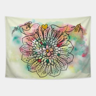 Colourful Florals and Birds Tapestry