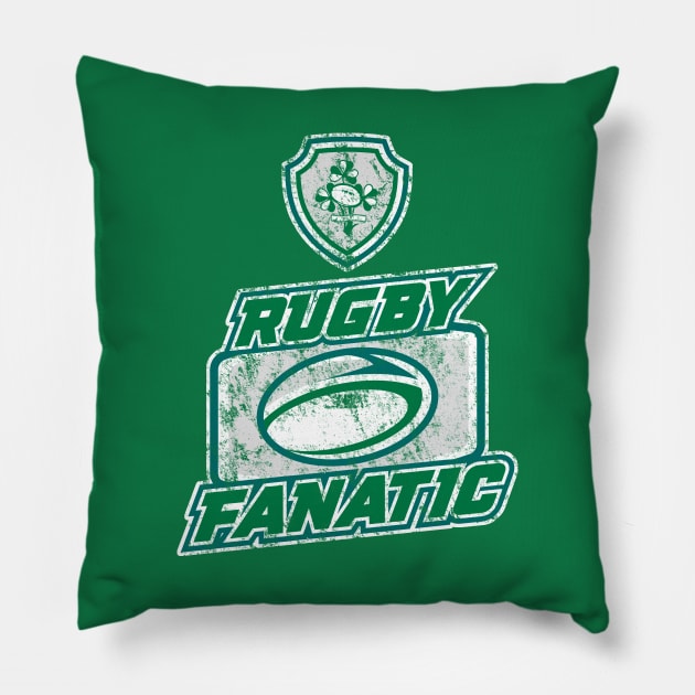 Vintage Distressed Rugby Fanatic Fan Art Pillow by CR8ART